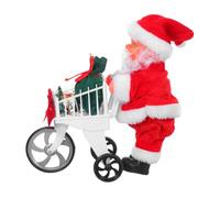 BESPORTBLE Santa Animé Musical avec Chariot Poussoir Figurine de Noël Festive pour Décoration et Jeu Denfants Modèle Interactif sans Pile