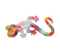 BESPORTBLE Sculpture De Gecko Suspendue Mur Décor De Clôture Extérieure Décoration Murale Lézard Décor Du Désert Lézards Colorés Lézard En Métal Décor Extérieur Décoration De Balcon Résine
