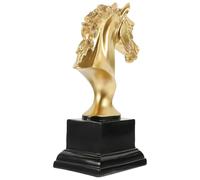 BESPORTBLE Sculpture Tête de Cheval Résine Dorée Décoration Bureau et Maison Trophée Artisanat Multifonction Ornement Compact et Élégant