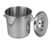 BESPORTBLE Seau INOX Épais avec Couvercle et Poignée Seau Alimentaire Multifonction pour Cuisine Stockage Eau et Riz Haute Capacité Facile à Nettoyer
