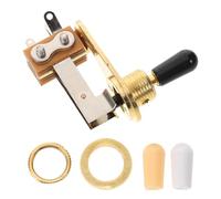 BESPORTBLE Sélecteur à Bascule L 3 Positions Doré pour Guitare Électrique 3 Capuchons Plastiques, Interrupteur de Remplacement Précis, Accessoire pour Modification et Réparation Guitare