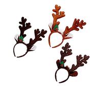BESPORTBLE Serrage-têtes Party De Bois De Cerf En Tissu Lot De 3 Pièces Couleurs Profond Café, Jaune Brun Et Sequins, Accessoires Décoratifs Pour Fêtes De Noël Et Soirées à Thème