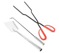 BESPORTBLE Set D’Outils Cheminée 3 Pièces en Fer Épais - Pelle à Cendres Compacte Pinces à Feu Multifonction et Tisonnier - Accessoire Pratique pour Poêles à Bois Braseros et Entretien