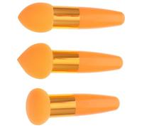 BESPORTBLE Set de 3 Pinceaux de Maquillage Multifonctionnels Orange Tête Douce en Latex et Manche en Pp, Élasticité, pour Base et Fond de Teint