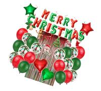 BESPORTBLE Set de Ballons Décoratifs de Noël Aluminium Rouge et Vert Kit Complet pour Fête Décoration Sapin et Photos Ballons Baudruche Résistants et Lumineux