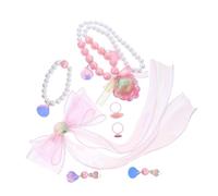 BESPORTBLE Set de Bijoux Garçon Fille Sirène Accessoires Princesse avec Barrettes Noeud Collier Bracelet Boucles Oreilles et Bague pour Filles Pour Fête Anniversaire et Déguisement