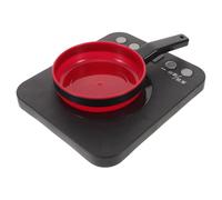 BESPORTBLE Set de Cuisine pour Garçon Fille avec Plaque à Induction Réaliste Sonore et Lumineux Poêle Incluse Jeu Imitation Éducatif pour Développement Social et Créativité sans Pile Noir