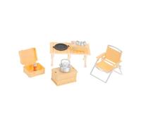 BESPORTBLE Set de Jeu de Camping pour Garçon Fille Mobilier Miniature avec Table Chaise et Réchaud Imitation pour Activités Familiales Intérieur et Extérieur Jaune