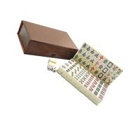 BESPORTBLE Set de Mahjong Portable Compact pour Voyage et Fête Kit de Jeu de Société Traditionnel Chinois Tuiles Solides et Faciles à Lire Jeu de Rassemblement pour Joueurs Couleur Aléatoire