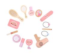 BESPORTBLE Set de Maquillage Bois pour Garçon Fille Kit de Jouets Beauté Princesse avec Miroir à Lèvres Sèche-Cheveux et Parfum pour Jeux Imitation et Fêtes Anniversaire Filles