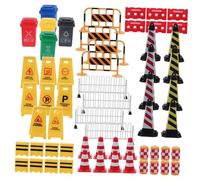 BESPORTBLE Set de Mini Panneaux de Signalisation Éducatifs Plastique pour Garçon Fille Modèle de Route Simulé et Portable Apprentissage Sécurité Routière pour Garçons et Filles