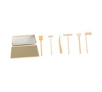 BESPORTBLE Set de Râteaux Zen pour Jardin de Sable de Bureau Kit Jaune avec Boîte Outils Lisses pour Création de Motifs Zen et Portable Décoration Méditative