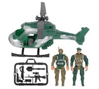 BESPORTBLE Set Militaire Mini Soldats avec Hélicoptère Figurines de Combat pour Garçon Fille Modèle Statique Sécurisé et Educatif Kit de Jeu Parent-garçon Fille