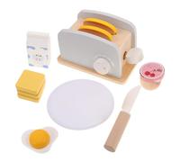 BESPORTBLE Set Petit Déjeuner Bois avec Machine pour Jeu de Rôle Garçon Fille Accessoires Cuisine Montessori pour Développer Créativité et Coopération