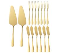 BESPORTBLE Set Ustensiles Cuisine en Acier Inoxydable Or Comprenant Spatule à Gâteau et Couteau à Tartiner, Facile à Nettoyer, pour Mariage et Cuisson Quotidienne