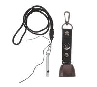 BESPORTBLE Sifflet de Survie en Métal et Clochette Anti-Ours Noire Cordon de Pression, Accessoires de Camping pour Pêche, Randonnée et Sécurité Extérieure