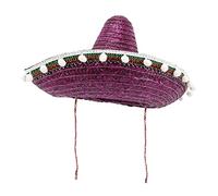 BESPORTBLE Sombrero Mexicain Paille avec Pompons Colorés Chapeau et Respirant pour Fête à Thème Décoration et Accessoire Costume Adulte