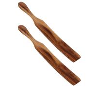 BESPORTBLE Spatules en Bois 2 Pièces, Spatule Plate en Bois sans Danger, Racloir à Beurre, Étaleur à Confiture, Ustensiles la Cuisine pour Tartineur de Fromage, Usage Quotidien et