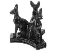 BESPORTBLE Statue Bastet en Résine Noire pour Décoration Intérieure, Figurine Chat Égyptien Artisanale, Support pour Boule de Cristal 4-8 Cm, Ornement Mystique pour Maison et Bureau