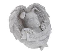 BESPORTBLE Statue Commémorative pour Animaux de Compagnie Statue d'ange pour Chien Tombe Commémorative pour Animaux de Compagnie en Résine Pierre Tombale Résistante Aux Intempéries