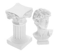 BESPORTBLE Statue de David en Résine Colonne Romaine Figurine Décorative 2 Pièces Sculpture Artisanale Miniature pour Bureau et Décoration Intérieure