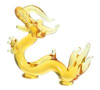 BESPORTBLE Statue de Dragon Chinois en Cristal Ambre Petit Figurine Décorative de Table Ornement Feng Shui pour Maison Bureau Sculpture Dragon Amulette Décoration Chinoise