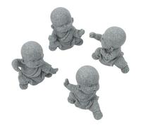 BESPORTBLE Statue de Kung-Fu en Grès Naturel Petite Sculpture Zen de Moine Bouddhiste en Contemplation Ornement Feng Shui pour Décoration Maison Bureau ou Tableau de Bord Présent