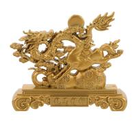 BESPORTBLE Statuette de Cheval du Zodiaque Chinois en Résine Dorée Décoration Feng Shui pour Bureau et Salon Ornement Amulette du Nouvel an Lunaire Présent Symbolique Prospérité et Succès