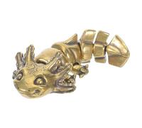 BESPORTBLE Statuette Réaliste D’Axolotl en Laiton, Articulée, 3D, 9,2 Cm | Finition Lumineuse, Mobile avec Joints Articulés, pour Jardin et Bureau de Dortoir, Collectionneurs