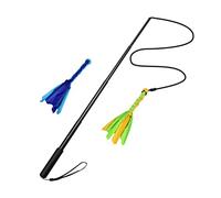 BESPORTBLE Stick Teaser Rétractable pour Chiens Jouet Interactif De Formation avec Corde Élastique Et Têtes Remplaçables pour Et