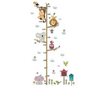 BESPORTBLE Sticker Mural Toise Mesure Hauteur Garçon Fille Animaux Jungle Décor Chambre Pépinière Autocollant Amovible Facile Repositionnement