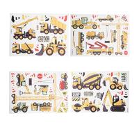 BESPORTBLE Sticker Mural Voiture de Chantier Autocollant Décoratif PVC Amovible sans Résidu pour Chambre Garçon Fille Set Design Cartoon Engineering car Décoration Murale DIY Facile à Poser