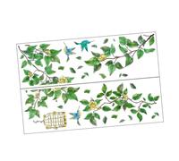 BESPORTBLE Stickers Muraux Autocollants Oiseaux Et Plantes Pour Décoration Intérieure, Feuille Pvc Résistante, Autocollant Mural Tropical Amovible Et Facile à Appliquer
