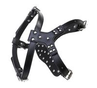 BESPORTBLE Strape D'application Rond Harnais Extérieur pour Chiot Fournitures pour Animaux De Compagnie De Chien Harnais pour Chiot Réglable Harnais De Gilet pour Chien Black Métal