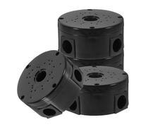 BESPORTBLE Support Caméra de Vidéosurveillance 3,5 Pouces en Plastique Noir, Lot de 4 Supports Muraux et Plafond Gestion des Câbles Intégrée, Compatible Installation Intérieure et Extérieure