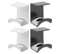 BESPORTBLE Support de Casque sous Bureau 4 Pièces Noir et Blanc Crochet Adhésif sans Perçage en Plastique Pince Robuste pour Casque Gaming et Organisation de Bureau Rangement Pratique et