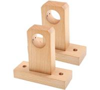 BESPORTBLE Support de Tringle à Rideaux en Bois Massif 2 Pièces Fixation Murale Carrée Trou Compatible Tringles Romaines et Stores Vénitiens Finition Naturelle pour Décoration Intérieure