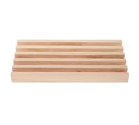 BESPORTBLE Support Domino Bois Massif Plateau de Rangement Élargi Porte-Cartes et Organisateur de Jeu pour Dominos et Mexican Train Plateau Multifonction Pin Naturel pour Bureau et Salon
