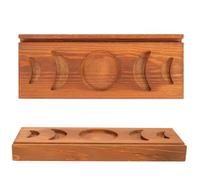 BESPORTBLE Support en Bois Multi-Fonction Gravures Lune pour Cartes de Tarot et Rangement Sécurisé pour 3 Cartes et Organisation de Cristaux pour Lecture de Tarot