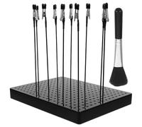 BESPORTBLE Support Flexible en Métal pour Peinture de Maquettes avec Pinces Crocodile Pliables et Brosse de Nettoyage, Socle Stable pour Airbrush et Modélisme Hobby