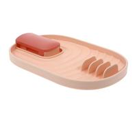 BESPORTBLE Support Pliable pour Couvercles de Casseroles et Cuillères Porte-Spatule Antidérapant en Plastique Rose Organisateur Multifonction Résistant à la Chaleur Cuisine Compacte