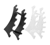 BESPORTBLE Support Porte-pinceaux de Maquillage 2 Pcs Noir et Transparent, Organiseur Horizontal en Plastique pour Séchage Rapide, Présentoir Compact et Portable Salle de Bain et Coiffeuse