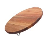 BESPORTBLE Support Rond en Bois D’Acacia pour Pot de Fleurs Intérieur - Plateau Rehausseur Bordure Protectrice - Socle Décoratif Polyvalent pour Plantes Bougies Chauffe-Plat et Jardinières