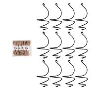 BESPORTBLE Support Suspendu Facile à Monter Tillandsia pour Plantes Aériennes avec Corde en Chanvre en Aluminium Noir Fixation Murale ou Plafond, Design Spirale Moderne Artistique