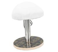 BESPORTBLE Table à Repasser Ronde Multifonction en Bois Housse Blanche, Support à Repasser Compact et Portable, pour Défroisseur Vapeur et Couture, Accessoire Pratique pour Linge Maison