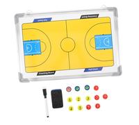 BESPORTBLE Tableau de Basketball Entraîneur Magnétique avec Cadre Aluminium Surface Effaçable à Sec et Texture Sablée Réaliste pour Analyse et Ajustement de Terrain