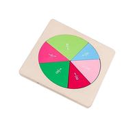BESPORTBLE Tableau de Fractions en Bois pour Garçon et Filles Jouet Éducatif Montessori 1 Ensemble Forme Circulaire Surface Lisse pour Maternelle Apprentissage des Mathématiques