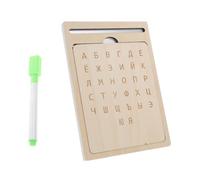 BESPORTBLE Tableau Russe Bois pour Garçon Fille Éducatif Montessori de Pratique des Lettres de Alphabet Ardoise de Traçage Réutilisable pour Développement des Compétences Motrices et Pratique