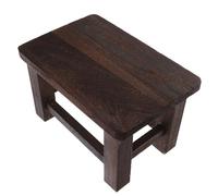 BESPORTBLE Tabouret en Bois Massif pour Se Chausser Petit Tabouret Compact 1 Pièce Couleur Brun Foncé Finition Vernis et Pieds Renforcés Marchepied Polyvalent pour Adultes et Garçon