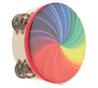BESPORTBLE Tambourin à Main Double Rangée Coloré Arc Ciel Instrument de Percussion Portable pour Garçon Fille et Fêtes et
